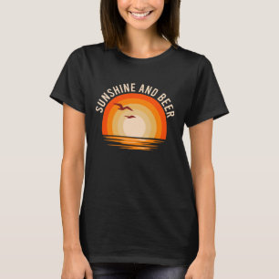 Sunshine and Beer Funny Beach Vacation Summer T-Shirt