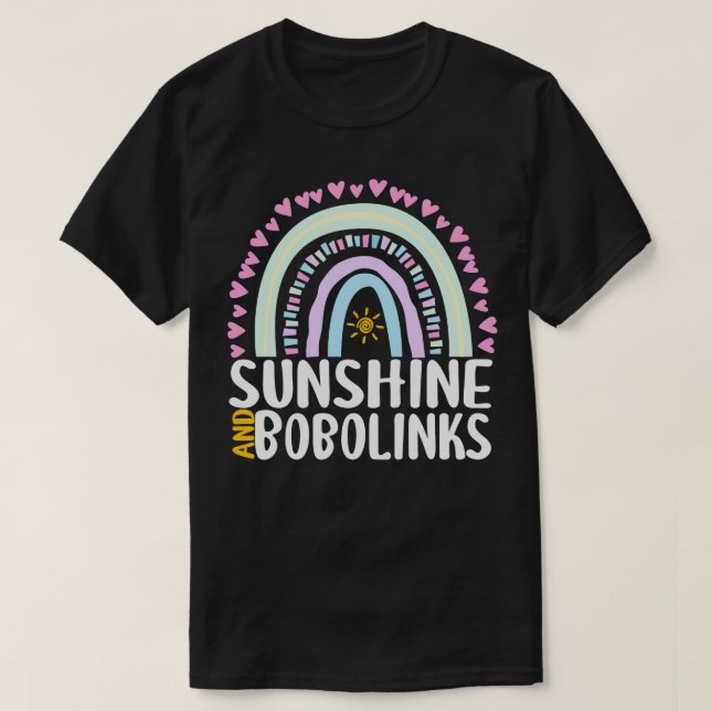 Sunshine and Bobolinks Cute Rainbow Gift for Women T-Shirt (Design Front)