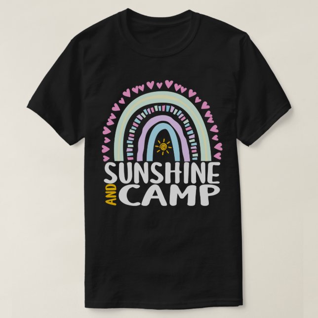 Sunshine and Camp Cute Rainbow Gift for Womens Kid T-Shirt (Design Front)