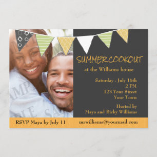 Sunshine and Charcoal Grill Cookout Invite