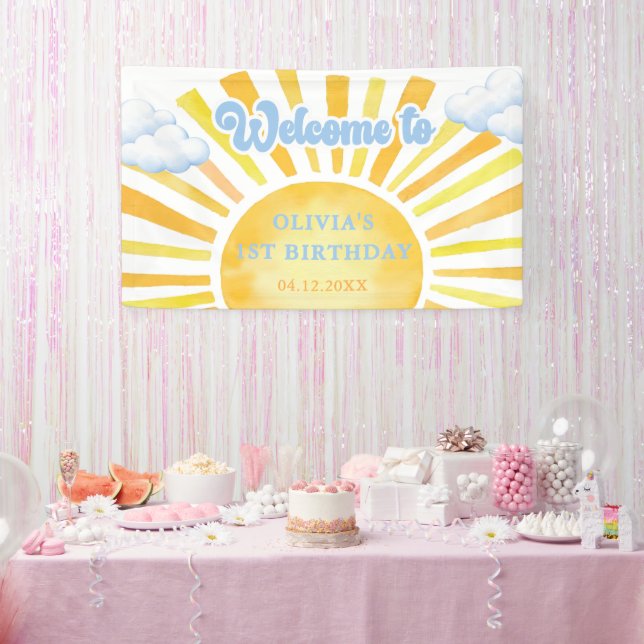 Sunshine and Clouds Birthday Party Banner (Party)