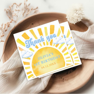 Sunshine and Clouds Birthday Party  Napkin