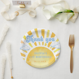 Sunshine And Clouds Birthday Party Paper Plates