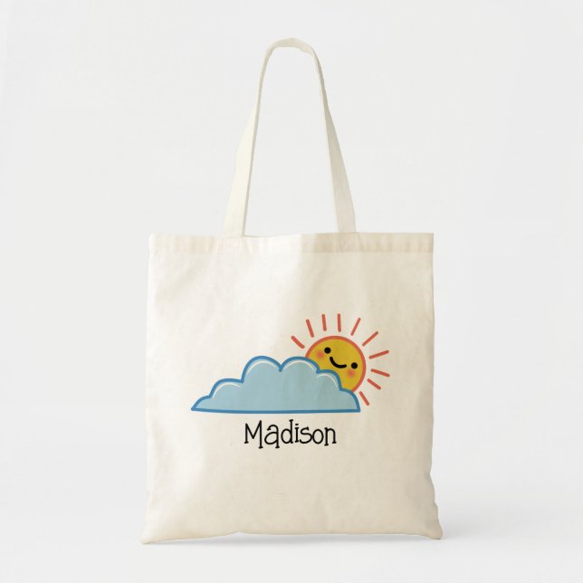 Sunshine And Clouds Personalised Tote Bag (Front)