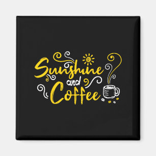 Sunshine and Coffee Summer Lover Doodle Design Men Magnet