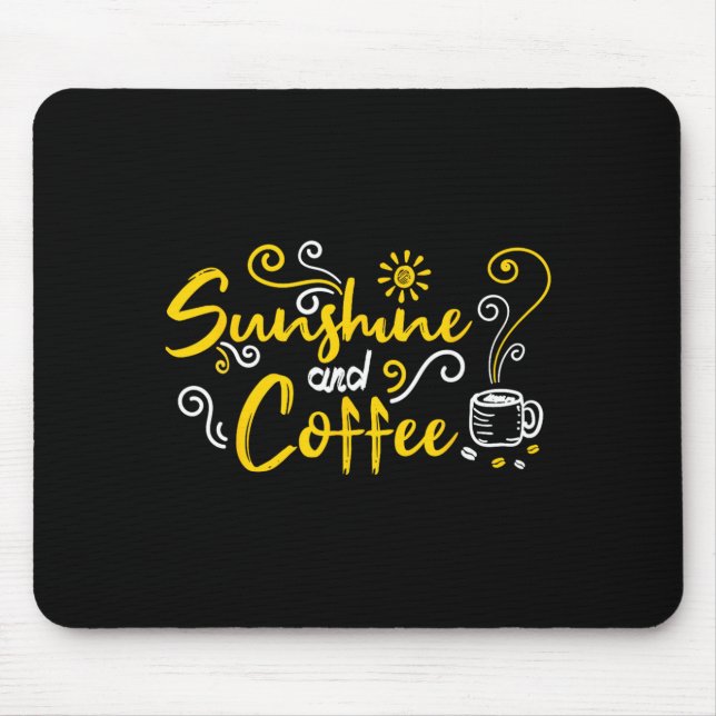 Sunshine and Coffee Summer Lover Doodle Design Men Mouse Pad (Front)