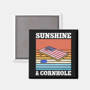 Sunshine And Cornhole Game hobby Retro Gift Funny Magnet