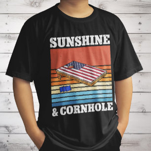 Sunshine And Cornhole Game hobby Retro Gift Funny T-Shirt
