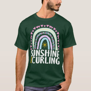 Sunshine and Curling Cute Rainbow Gift for Womens T-Shirt