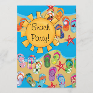 Sunshine and Flip Flops Beach Party Invitation