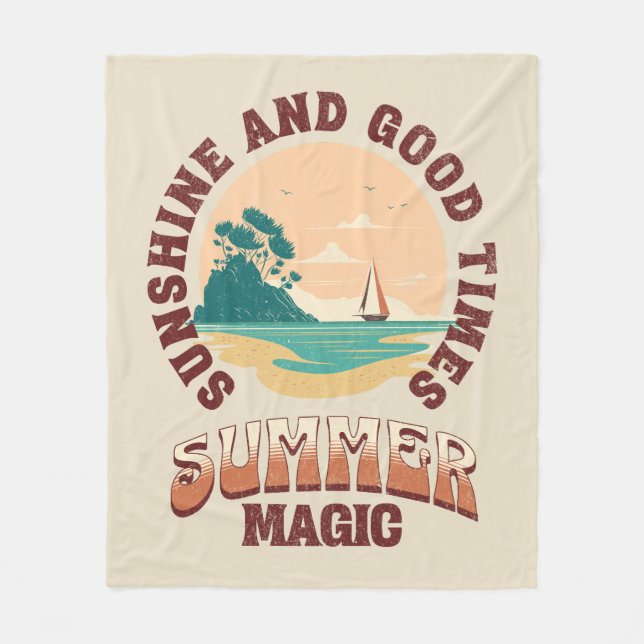 Sunshine and good times - summer magic fleece blanket (Front)