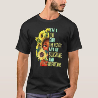 Sunshine And Hurricane Leo Girl August July Birthd T-Shirt