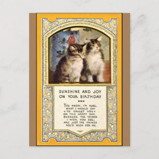 Sunshine and Joy on Your Birthday, vintage Postcard