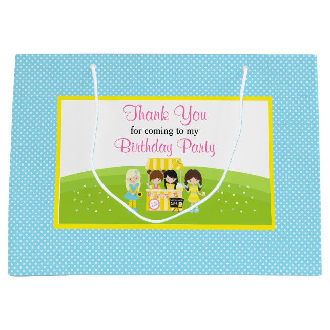 Sunshine and Lemonade Birthday Party  Large Gift Bag (Front)