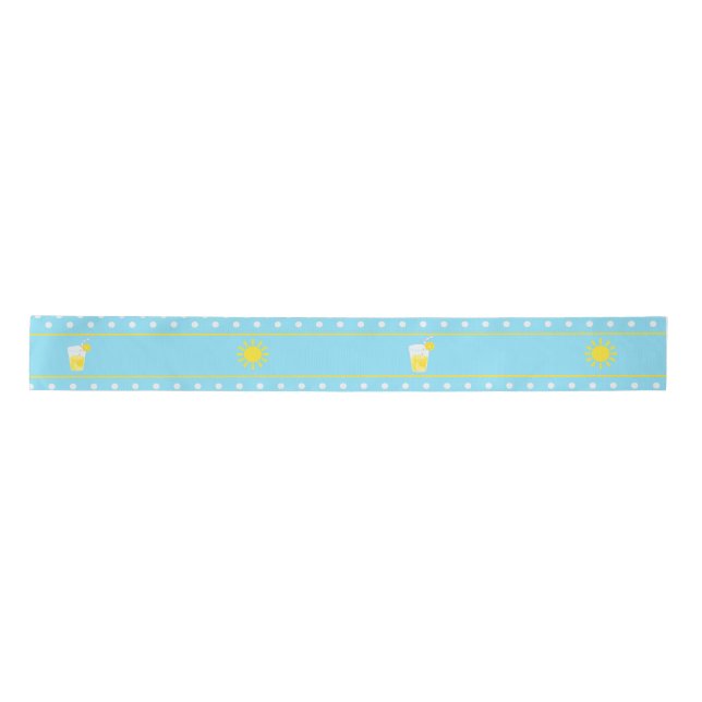 Sunshine and Lemonade Birthday Satin Ribbon (Front)