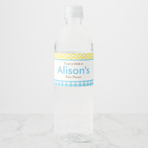 Sunshine and Lemonade Blue and Yellow  Water Bottle Label