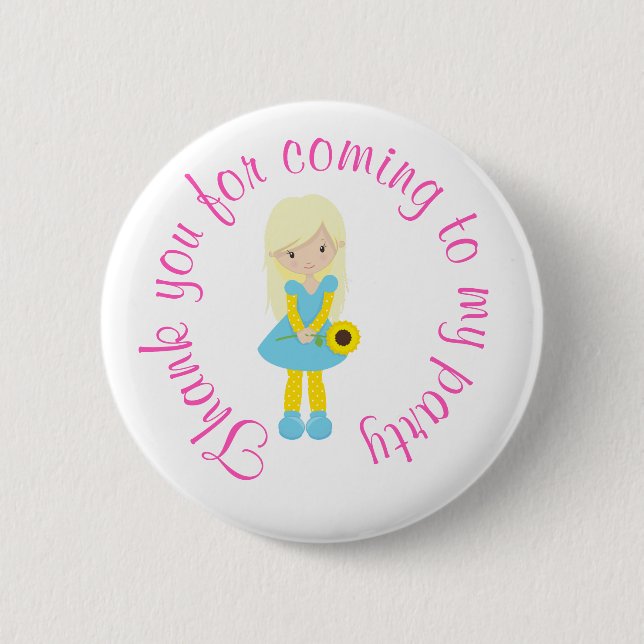 Sunshine and Lemonade 'Thank you for coming'  6 Cm Round Badge (Front)