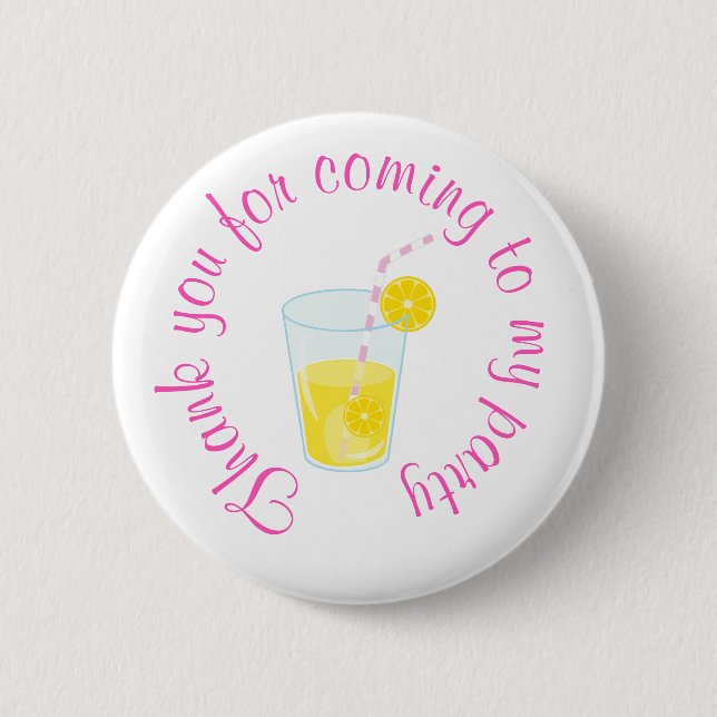 Sunshine and Lemonade 'Thank you for coming' 6 Cm Round Badge (Front)