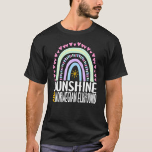 Sunshine And Norwegian Elkhound Cute Rainbow Graph T-Shirt
