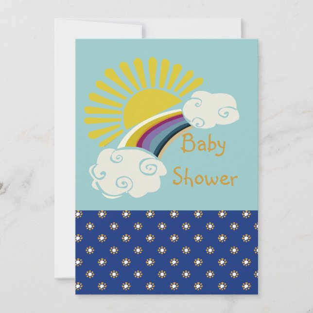 Sunshine and Rainbow Baby Shower Invitation (Front)