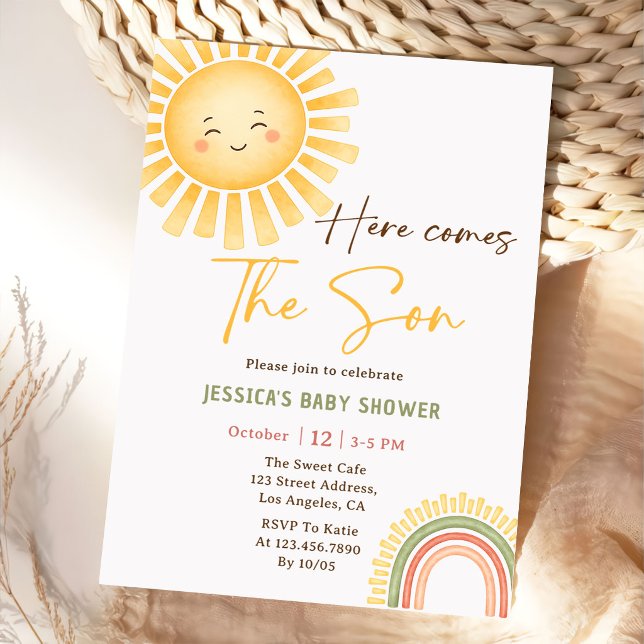Sunshine And Rainbow Baby Shower Invitation (Creator Uploaded)