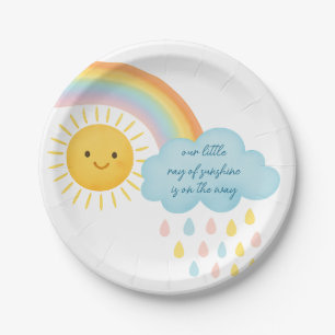 Sunshine and Rainbow Baby Shower Paper Plate