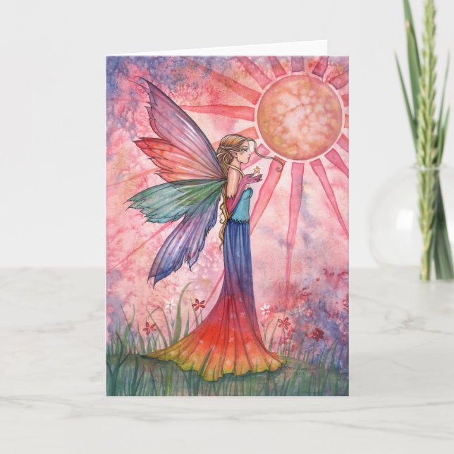 Sunshine and Rainbow Fairy Greeting Card (Front)
