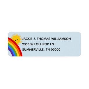 Sunshine and Rainbows Address Lable Return Address Label