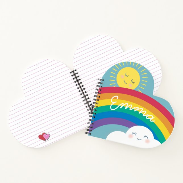 Sunshine and Rainbows Hearts Notebook (Inside)
