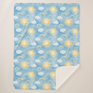 Sunshine and Rainbows Sherpa Blanket