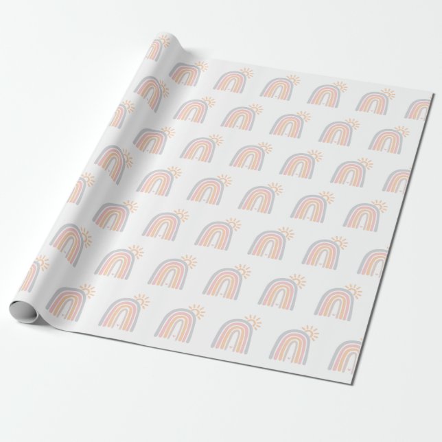 Sunshine and Rainbows Wrapping Paper (Unrolled)