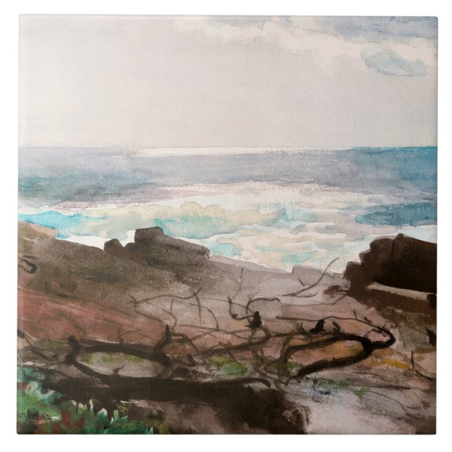 Sunshine and Shadow, Prout's Neck, fine art  Ceramic Tile (Front)