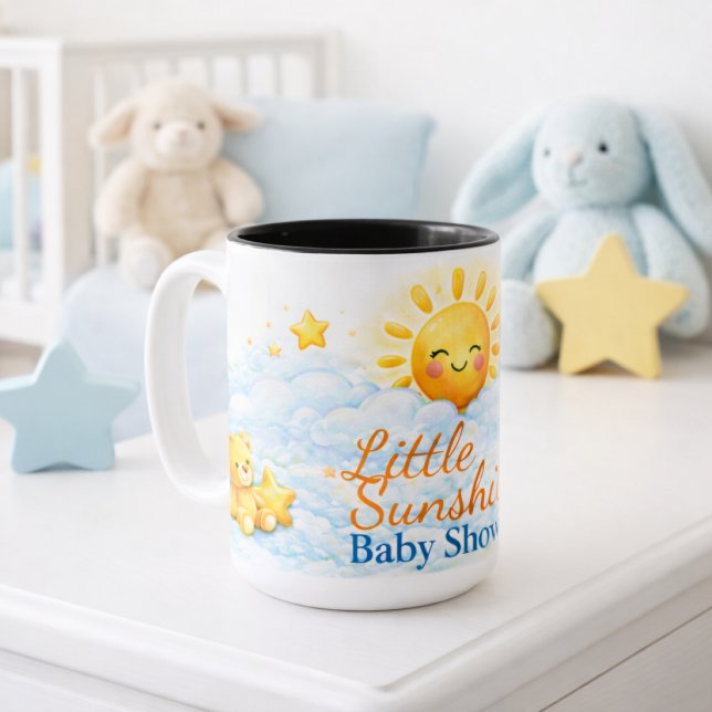 Sunshine And Sophistication Baby Shower Two-Tone Coffee Mug (Creator Uploaded)