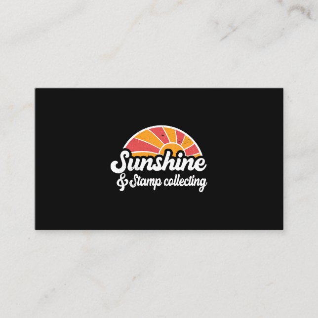 Sunshine and Stamp collecting men women sunset app Business Card (Front)