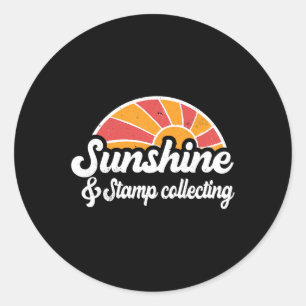 Sunshine and Stamp collecting men women sunset app Classic Round Sticker