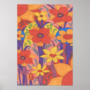 Sunshine and Wildflowers Art Poster Print