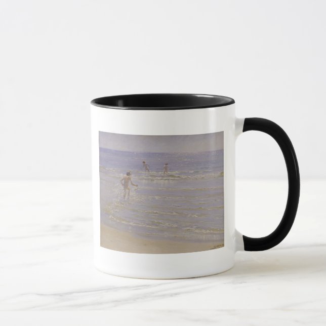 Sunshine at Skagen: Boys Swimming, 1892 Mug (Right)