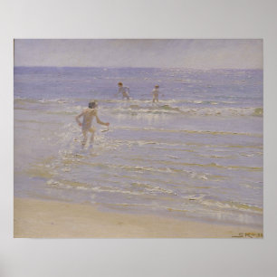 Sunshine at Skagen: Boys Swimming, 1892 Poster