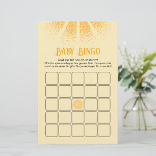 Sunshine Baby shower bingo game