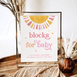 Sunshine Baby Shower Blocks for Baby Sign