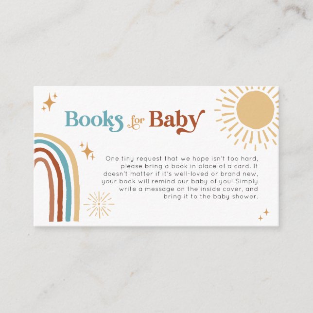 Sunshine Baby Shower Books for Baby Enclosure Card (Front)