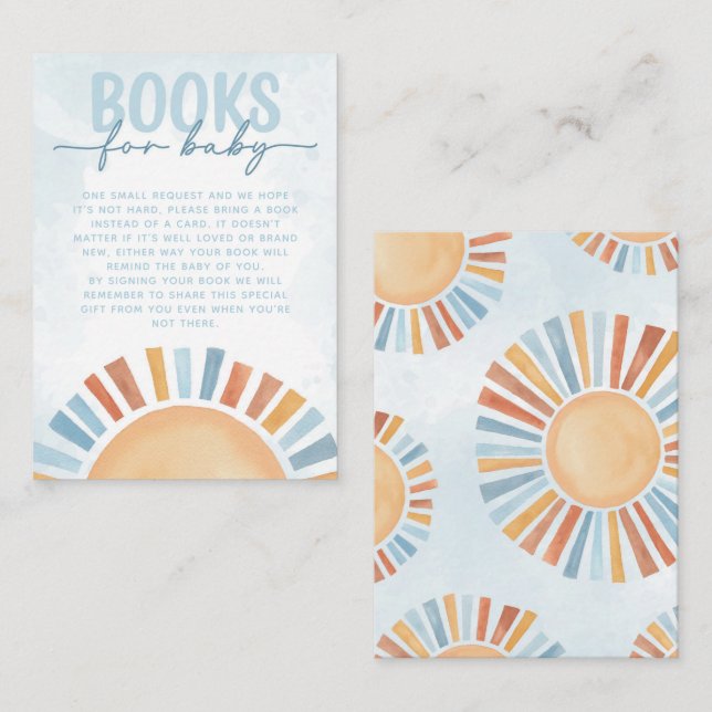 Sunshine Baby Shower Books for Baby Request Enclosure Card (Front/Back)
