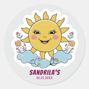Sunshine Baby Shower Classic Round Sticker