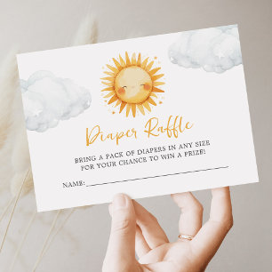 Sunshine Baby Shower Diaper Raffle Enclosure Card