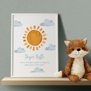 Sunshine Baby Shower Diaper Raffle Poster