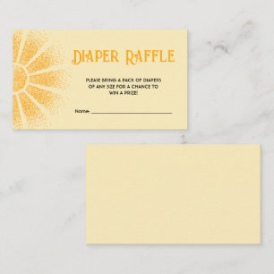 Sunshine Baby Shower Diaper Raffle Ticket Enclosure Card