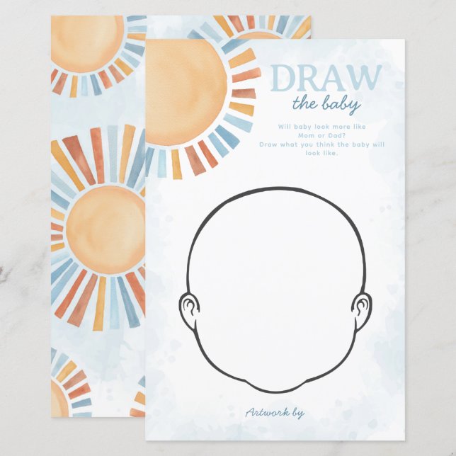 Sunshine Baby Shower Draw the Baby Game (Front/Back)