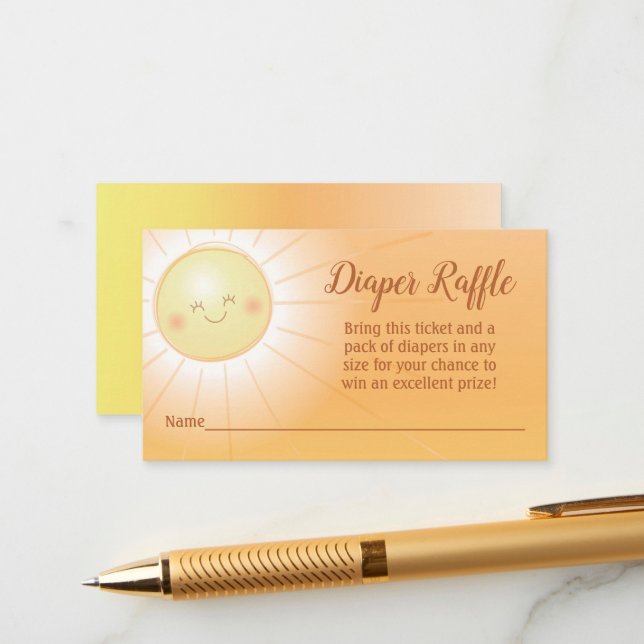 Sunshine Baby Shower Enclosure Card (Front/Back In Situ)