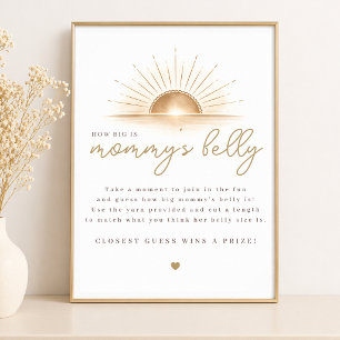 Sunshine Baby Shower Game How Big Is Mummy's Belly Poster