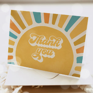 Sunshine Baby Shower Here Come The Son Thank You Card